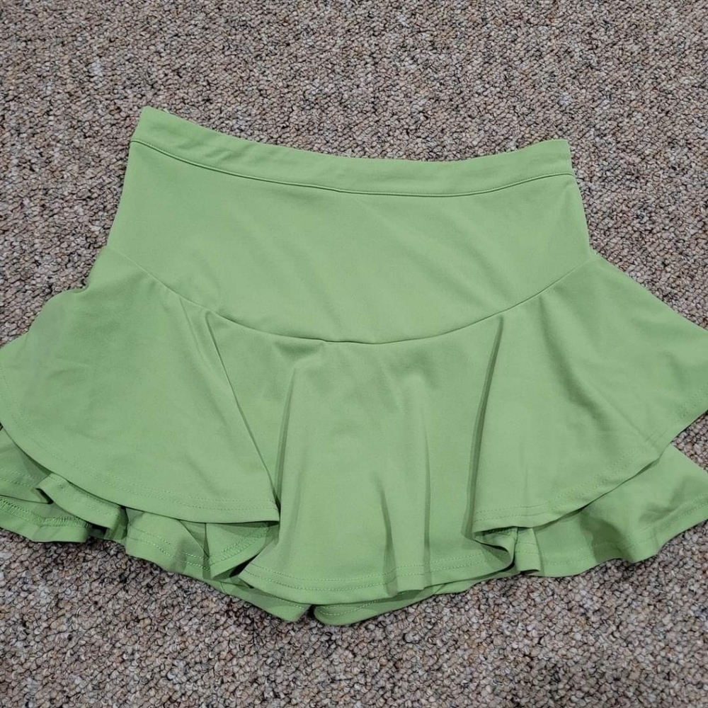 Ruffled Skort Medium Skirt with Shorts 90s Style